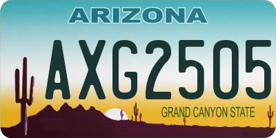 AZ license plate AXG2505