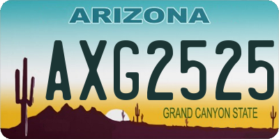AZ license plate AXG2525