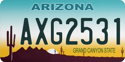 AZ license plate AXG2531