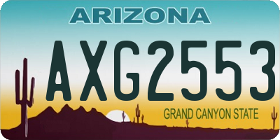 AZ license plate AXG2553