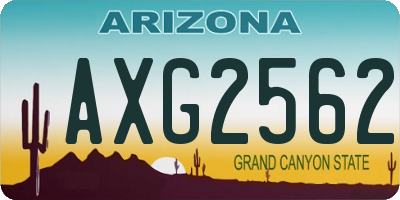 AZ license plate AXG2562