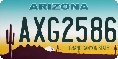 AZ license plate AXG2586