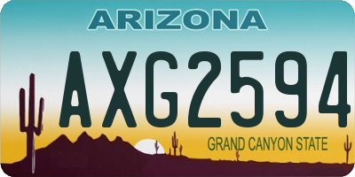 AZ license plate AXG2594