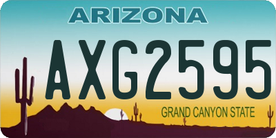 AZ license plate AXG2595