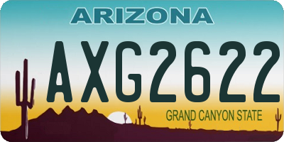 AZ license plate AXG2622