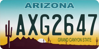 AZ license plate AXG2647