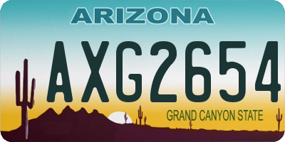 AZ license plate AXG2654