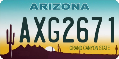 AZ license plate AXG2671