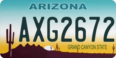 AZ license plate AXG2672