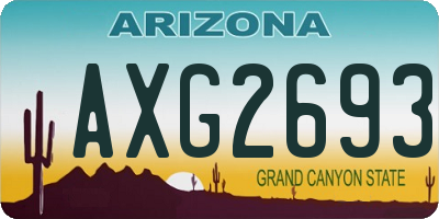 AZ license plate AXG2693