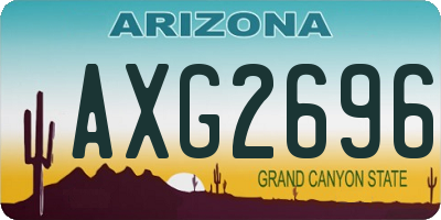 AZ license plate AXG2696