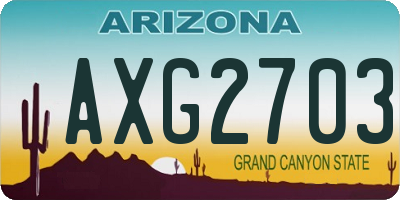 AZ license plate AXG2703