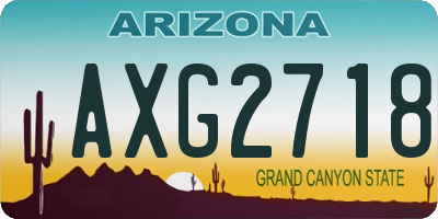 AZ license plate AXG2718