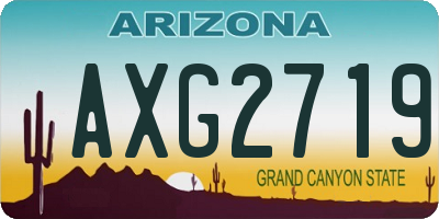 AZ license plate AXG2719