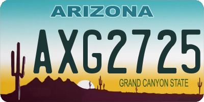 AZ license plate AXG2725