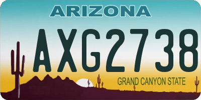AZ license plate AXG2738
