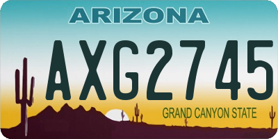 AZ license plate AXG2745