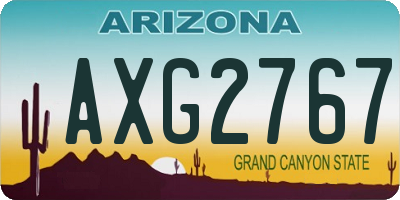 AZ license plate AXG2767