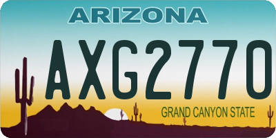 AZ license plate AXG2770