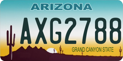 AZ license plate AXG2788