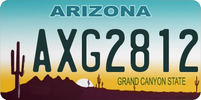 AZ license plate AXG2812