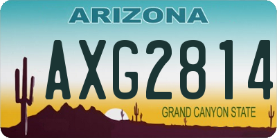 AZ license plate AXG2814