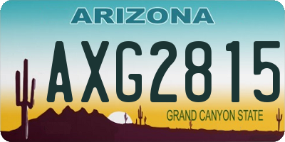 AZ license plate AXG2815