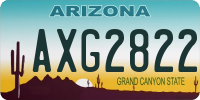 AZ license plate AXG2822
