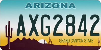 AZ license plate AXG2842