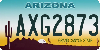 AZ license plate AXG2873