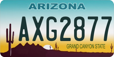 AZ license plate AXG2877