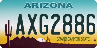 AZ license plate AXG2886