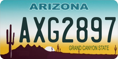 AZ license plate AXG2897
