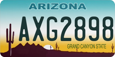 AZ license plate AXG2898
