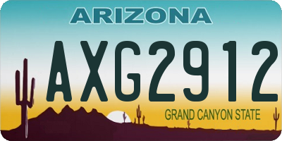 AZ license plate AXG2912