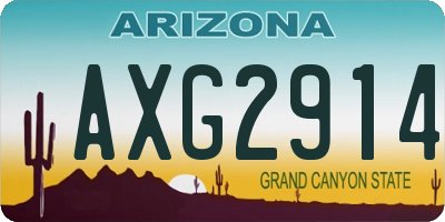 AZ license plate AXG2914