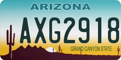AZ license plate AXG2918