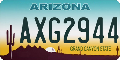 AZ license plate AXG2944