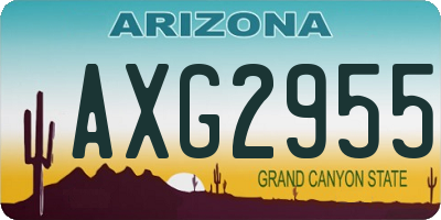 AZ license plate AXG2955