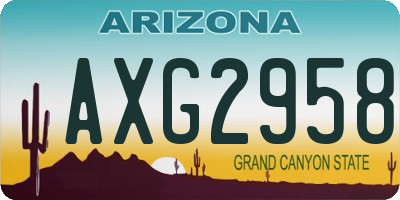 AZ license plate AXG2958