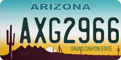 AZ license plate AXG2966