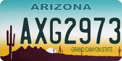 AZ license plate AXG2973