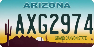 AZ license plate AXG2974