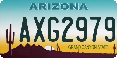 AZ license plate AXG2979