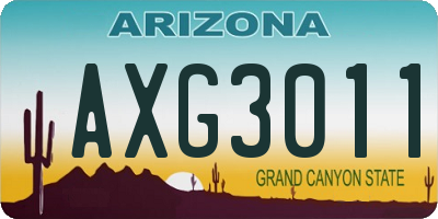 AZ license plate AXG3011