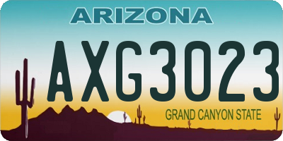 AZ license plate AXG3023
