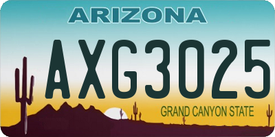AZ license plate AXG3025
