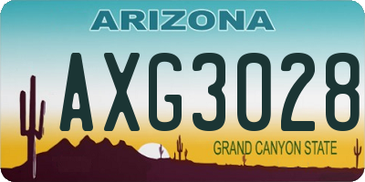 AZ license plate AXG3028