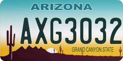 AZ license plate AXG3032