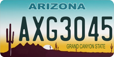 AZ license plate AXG3045